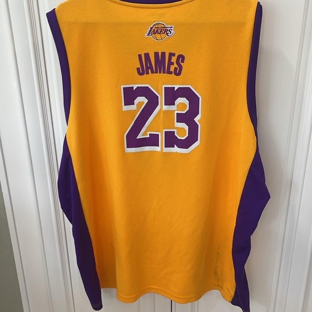 Lebron James #23 Los Angeles Lakers Jersey by NBA TX3 Cool Size 2XL w/ FLAWS - Picture 3 of 15